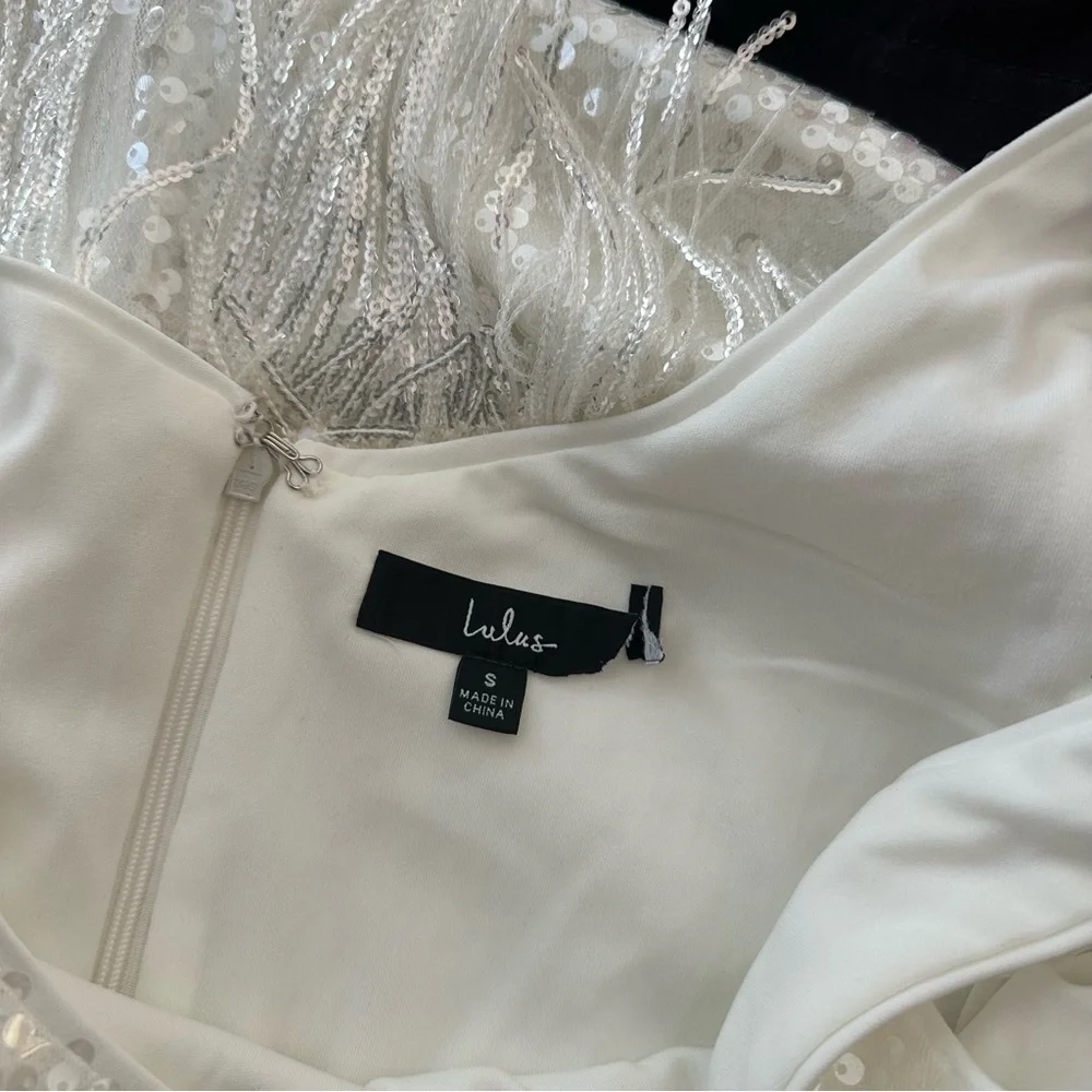 LULU’S LIMELIGHT LOVE SEQUIN FRINGE BODYCON MINI DRESS - Picture 14 of 14